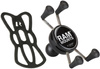 RAM Mount uchwyt X-Grip™ z 1 calową głowicą obrotową montowany do lusterka motocyklowego.